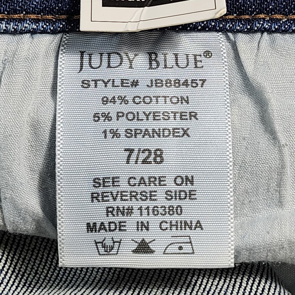 Judy Blue Jeans Womens Sz 7/28 High Waist Flare Fit Distressed Stretch Fray Cuff - Picture 12 of 16